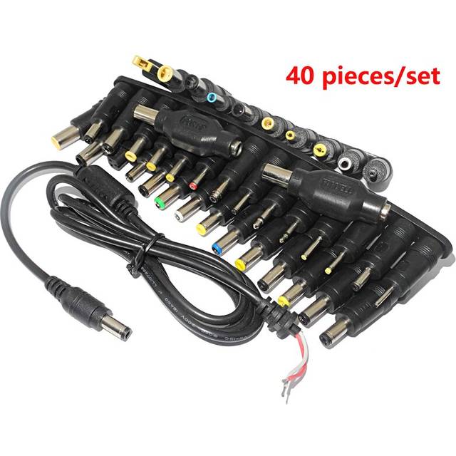 (a-) 40 pcs Universal Laptop Ac Dc Jack Power Supply Adapter Connector Plug AC DC Conversion Head Jack Charger Connectors