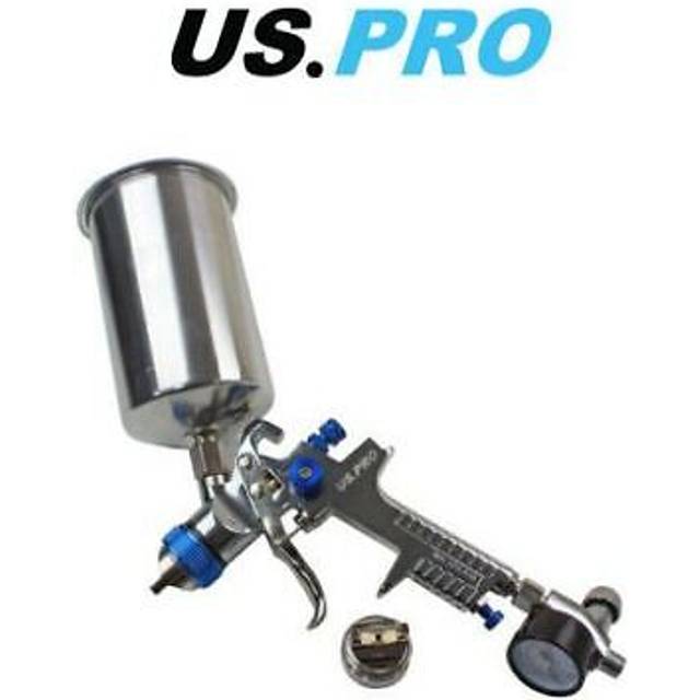 US PRO HVLP Spray Gun With Regulator 2 Nozzels 1.4 & 2.0mm 1000ml Cup