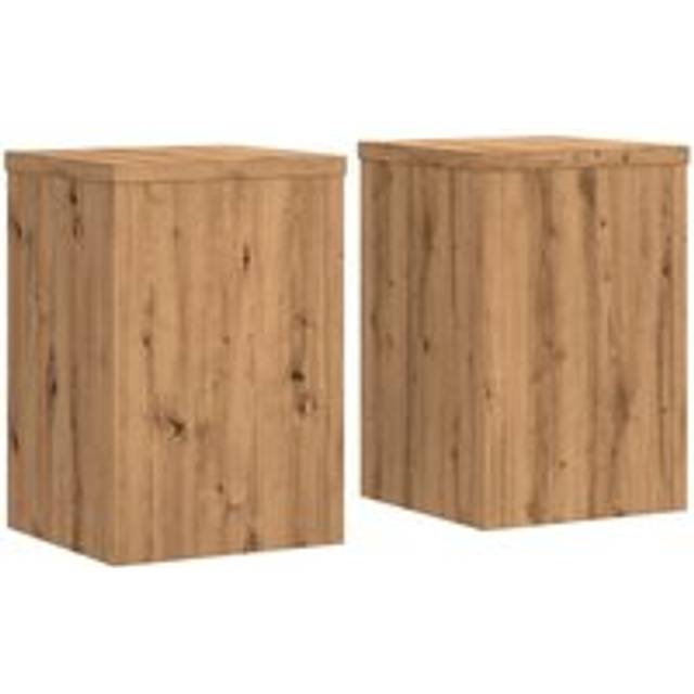 vidaXL Plant Stands 2 pcs Artisan Oak 25x25x35 cm Engineered Wood - Brown