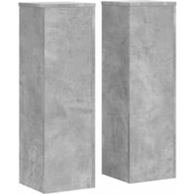 vidaXL Plant Stand 2pcs Concrete Grey 25x25x80 cm Engineered Wood