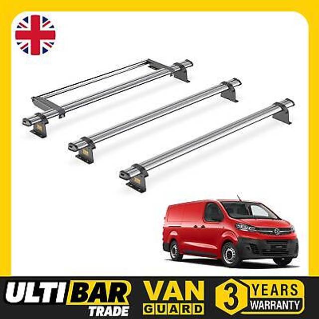 Vauxhall vivaro roof rack for 2019+ lwb (l2) 3x bars & roller van guard trade