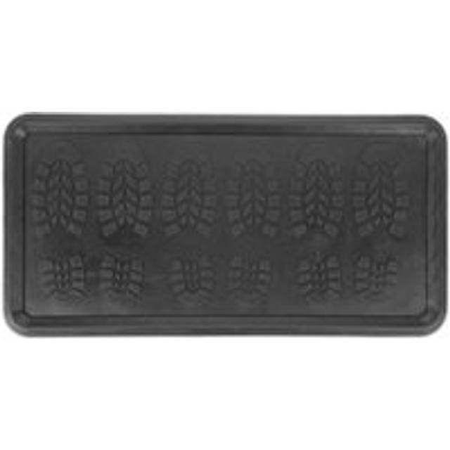 Relaxdays - Drip Tray Doormat, Rubber, Tray for Wet Shoes and Boots, High Edge, 80x40 cm, Non-slip, Doormat, Black