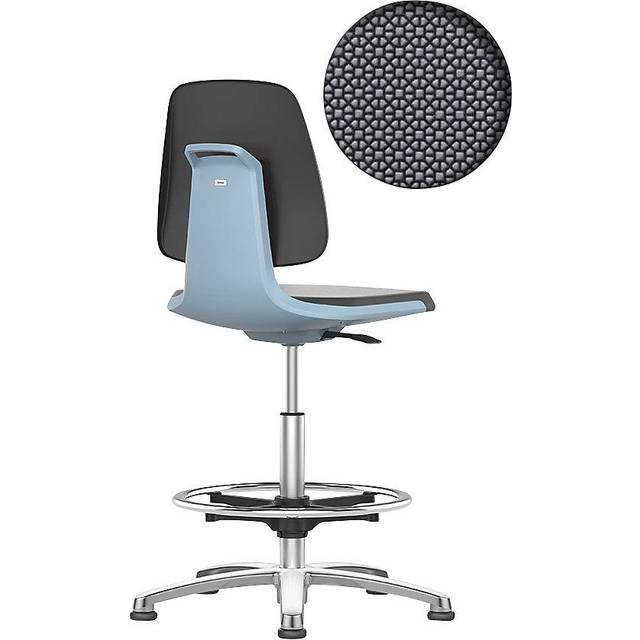 bimos with floor glides and foot ring, with floor glides and foot ring, Supertec seat, blue - black