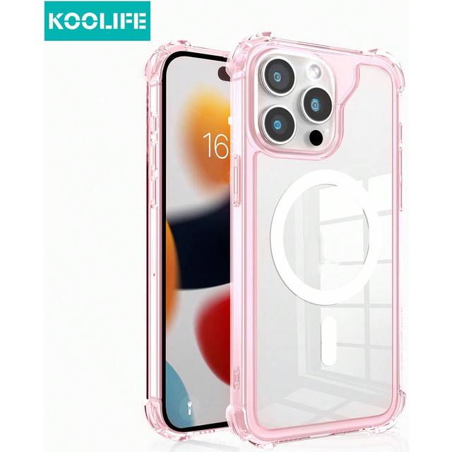KOOLIFE 1pc Koolife Angel Eye Large Hole Transparent Shockproof Magnetic Phone Protective Case, Four Corner Anti-Drop Compatible With Iphone 16/16 Pro/16 Plus