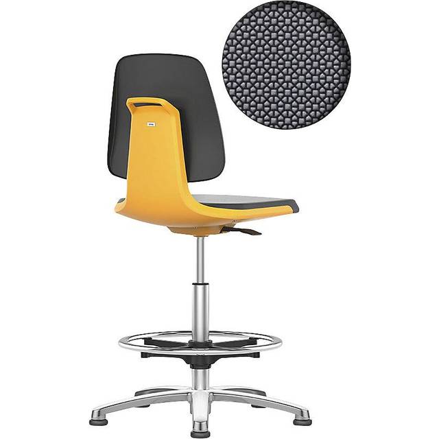bimos with floor glides and foot ring, with floor glides and foot ring, Supertec seat, orange - black