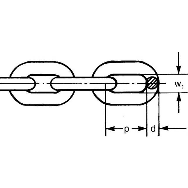 Gunnebo Z163212 Kätting klass 2 Ø5 mm, 9,5 kN, 25 m