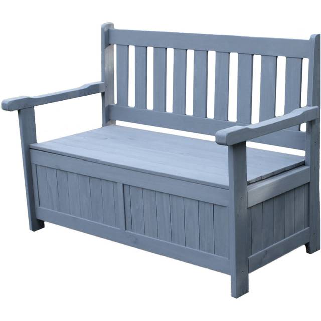 Jack Stonehouse Grey Wooden Storage Bench 110L