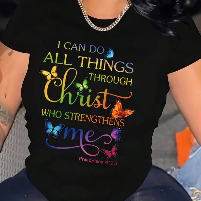 SHEIN By God Spoiled By My Husband Letter Women Short Sleeve T-Shirt