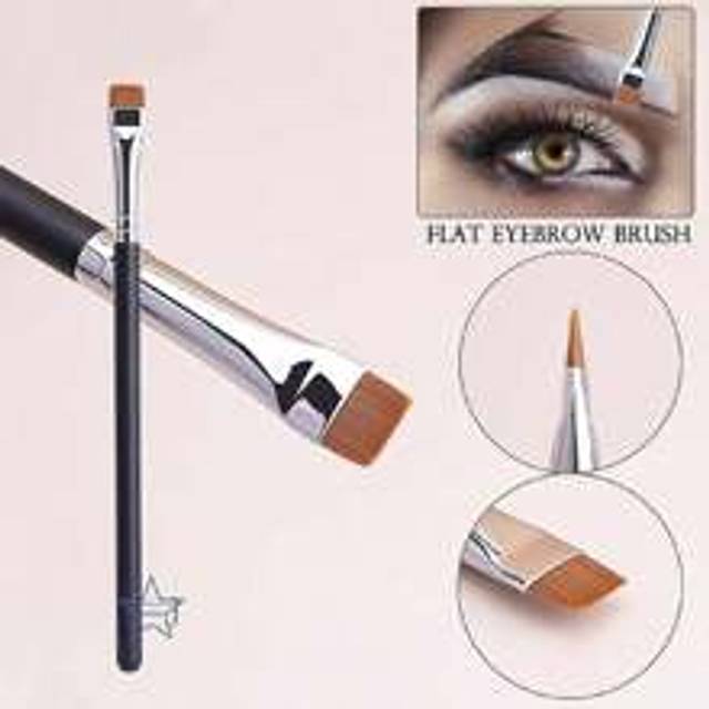 1 st. Platt Ögonbrynsborste Ultrafin Makeup Borstar Platt Eyeliner Borste Bra Ögon Ögonbryn Och Kontur Skönhet Borste Verktyg - Svart