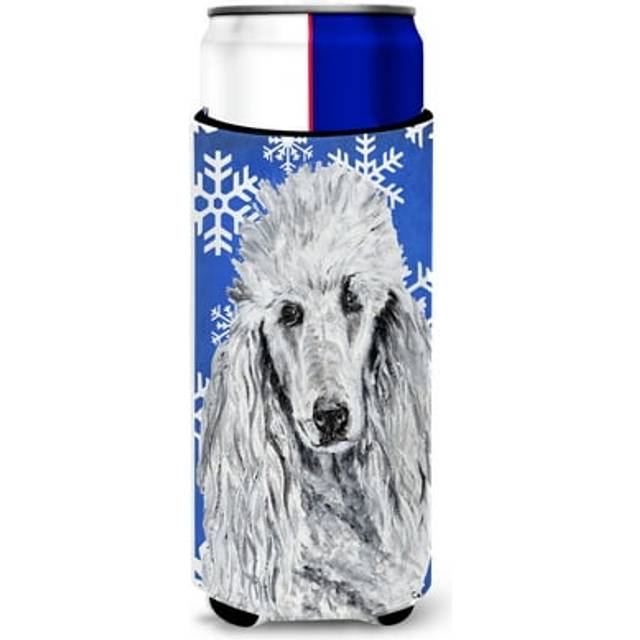 White Standard Poodle Winter Snowflakes Ultra Beverage Insulators for slim cans SC9775MUK