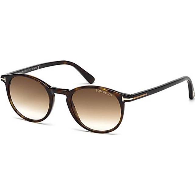 TOM FORD Man FT0539 ANDREA-02 45N Solglasögon Acetat Brun Grön Rund Normal