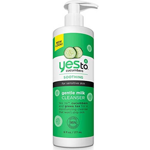 Yes To Cucumbers Soothing Gentle Milk Cleanser, 6 Fl Oz, For Sensitive Skin To Soothe And Calm, Soy Proteins And Green Tea