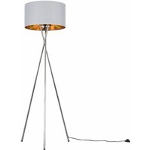 Miron 155cm Camden Tripod Floor Lamp with Large Reni Shade - Chrome (153cm H X 62cm W X 62cm D)