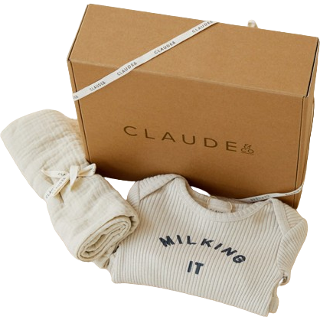 Claude & Co Oat Milking It Stretch-organic Cotton Baby Hamper Gift Set 0-6 Months 0-3 - OAT