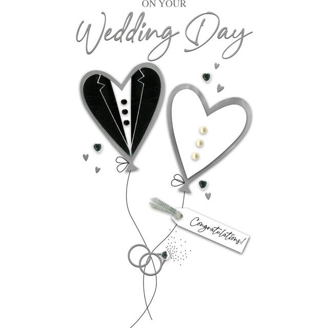 Congratulations On Your Wedding Day Hand-Finished Champagne Wedding Card