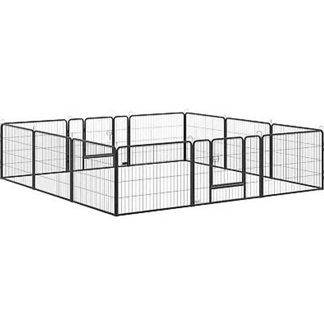 Diy pet playpen metal wire fence 12-panel guinea pig small animals cage black