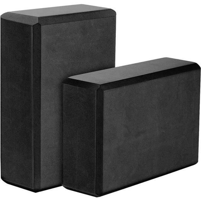 Yoga Blocks 2 Pack,EVA Foam Yoga Block Exercise Bricks,Black