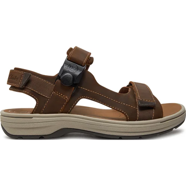 Clarks mens saltway trail light tan leather leather casual