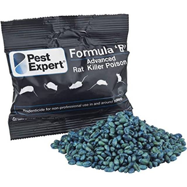 Pest Expert Formula B+ Advanced Rat Bait Killer Poison 800g (8 x 100g) Strongest Single Feed Brodifacoum Fast Acting Control PRIME