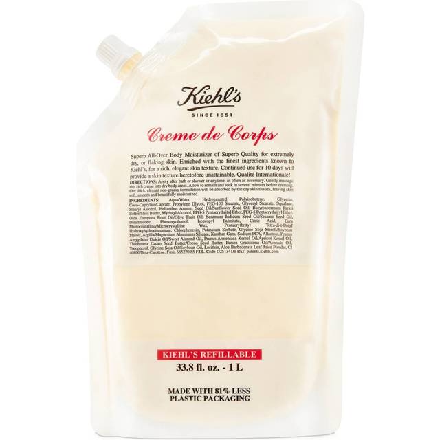 Kiehl&#39;s Cr&#232;me De Corps Body Moisturiser Refill Pouch 1l