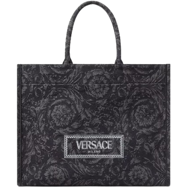 Versace, Tote Bags, unisex, Black, ONE SIZE, Athena Large shopper bag