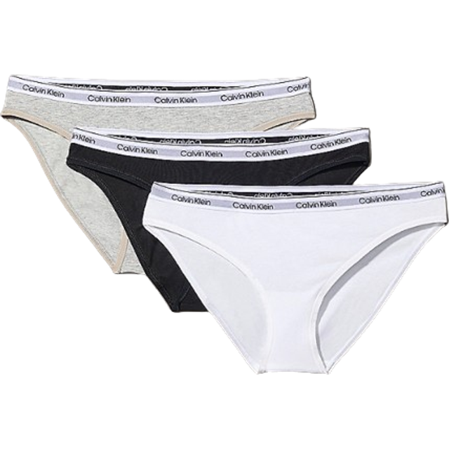 Calvin Klein Women 3-pack Bikini Qd5207e White/grey/black-3x-large