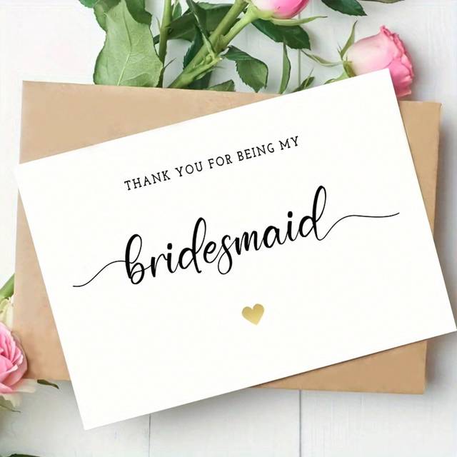 SHEIN Fun Bridesmaid Invitation Card, Thank You Cards For Bridesmaids, Thank You For Being My Bridesmaid Card, Bridesmaid Appreciation Card, Bridal Shower C