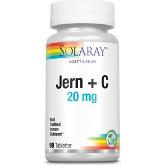 Solaray Järn +C 20 mg - 90 tabletter