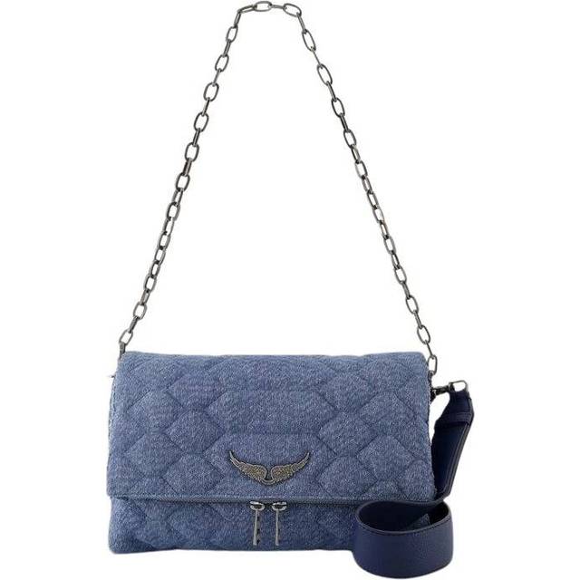 Zadig&voltaire Womens Storm Rock Extra-large Wing-embellished Quilted Denim Clutch 1 Size - STORM
