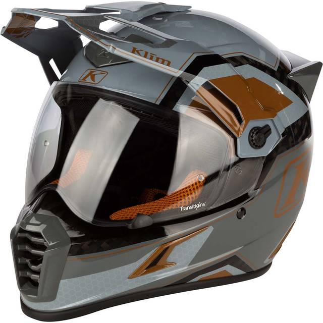 Klim Krios Pro Rally, adventure helmet , color: Light Grey/Grey/Black/Bronze , size: XL