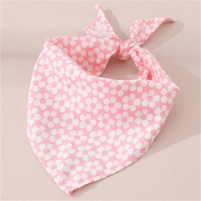 SHEIN 1pc Small Fresh Flower Printed Pet Bandana Triangle Bib For Medium To Small Dogs, Pet Accessory