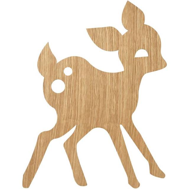 Ferm Living Kids - My Deer Vägglampa - Oljad Ek