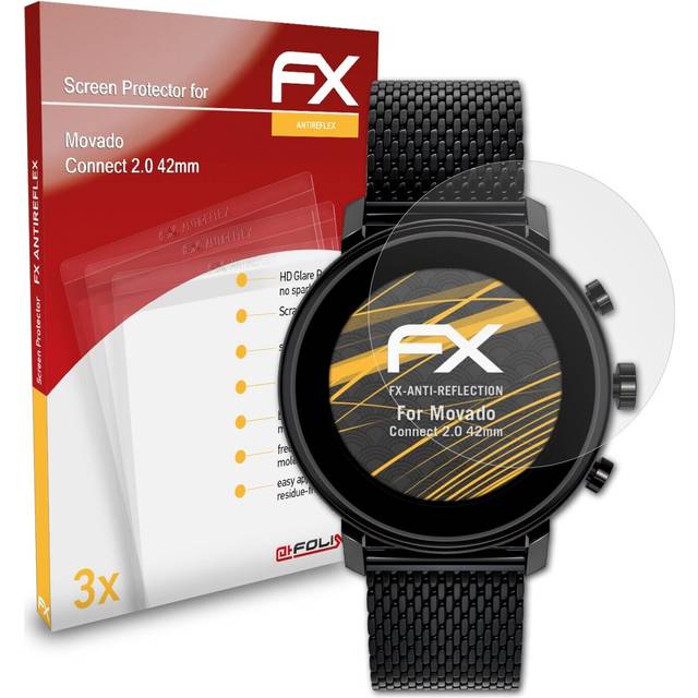 Atfolix 3x screen protection film for movado connect 2.0 42mm matt&shockproof