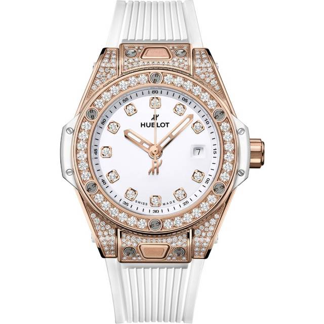 Hublot King Gold and Pavé Diamond Big Bang One Click Watch - Black - 33mm
