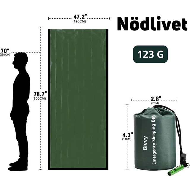Bivy Bag - Kompakt Nödsovsäck (Grön)