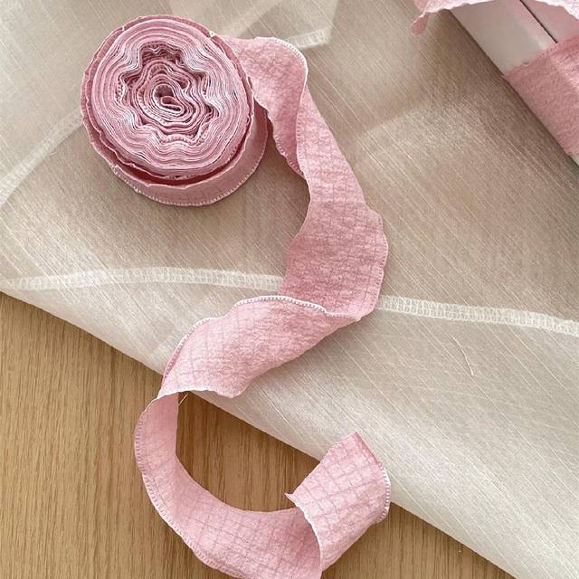 SHEIN 4cm Mother&#39;s Day, Valentine&#39;s Day, Women&#39;s Day Deluxe Elastic Ruched Silk Ribbon With Bubble Pleats, Cake Box Birthday Gift Wrapping Ribbon, Gift Wrap