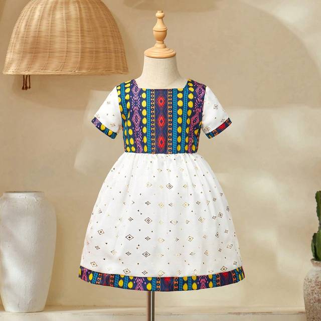 SHEIN Baby Girl Summer Casual Dress, Cool And Comfortable