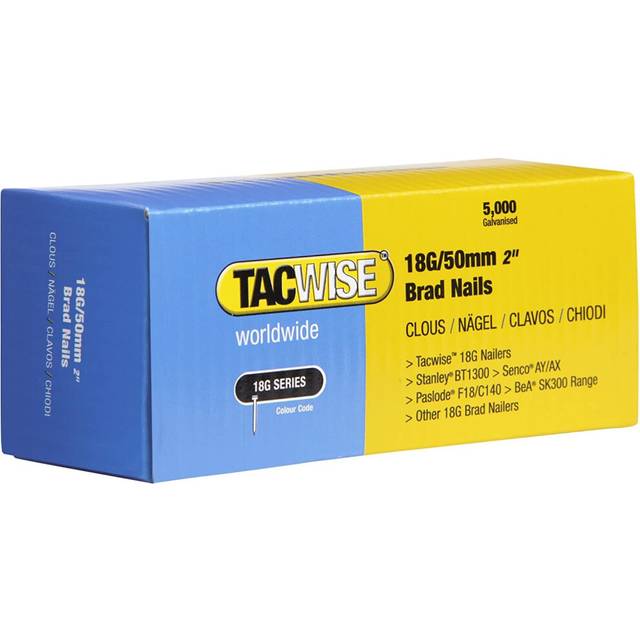 Tacwise 0401 Brad Nails 18G/50 mm Galvanised (Pack of 5000), 50mm