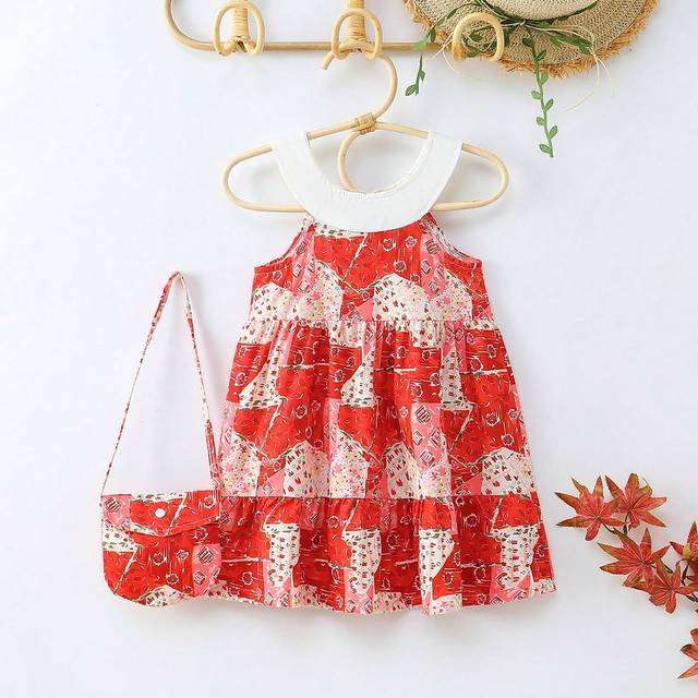 SHEIN Baby Girl Summer Beach Sleeveless Dress With Vacation Style