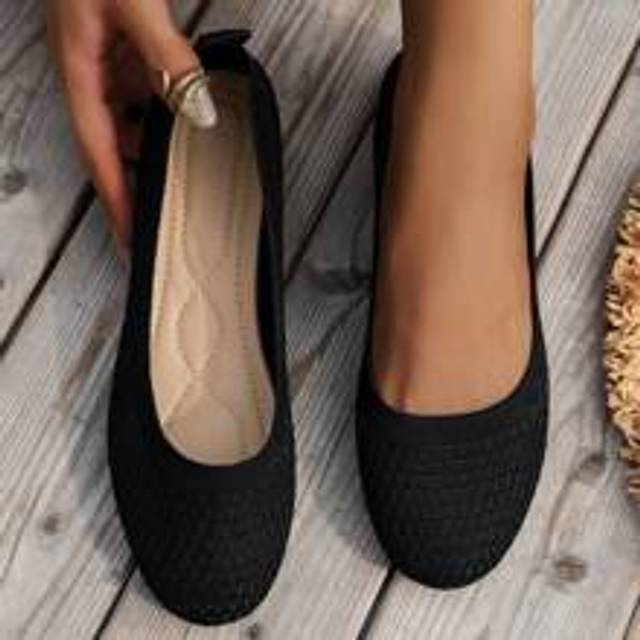 Kvinnors Andas Anti-halk Platta Skor , Utomhus Ballerina platta skor För Dans I Svart Färg (CN36,CN37,CN38,CN39,CN40,CN41,CN42,CN43)