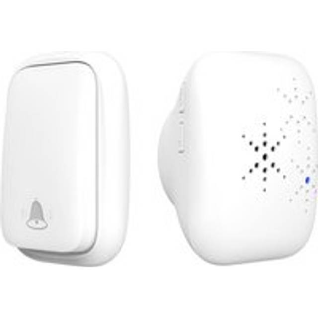 Alwaysh - Wireless Doorbell Transmitter Receiver Kit IP68 Waterproof Self-Powered Doorbell Kit, 100m Working Range, White