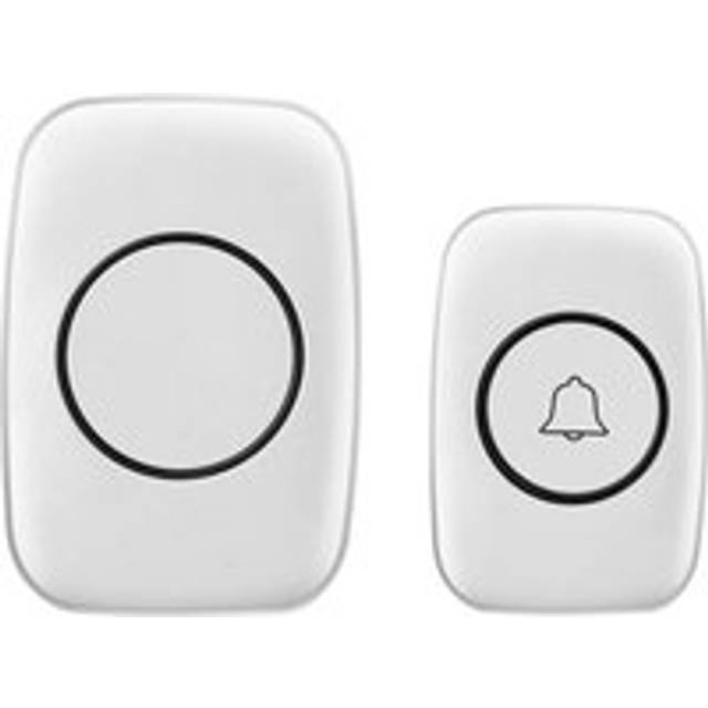 Alwaysh - Wireless Doorbell Outdoor Waterproof 300 Meters, Chime Kit with Plug-in Receivers, 60 Melodies at 5 Volume Levels for Home Office, White