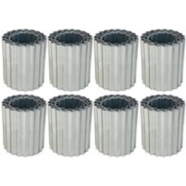 Set of 8 Galvanised Steel Lawn Edging Rolls (16.5cm x 5m)