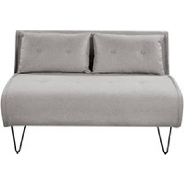 Glam 2 Seater Fabric Sofa Bed Double With Cushions Light Grey Vestfold