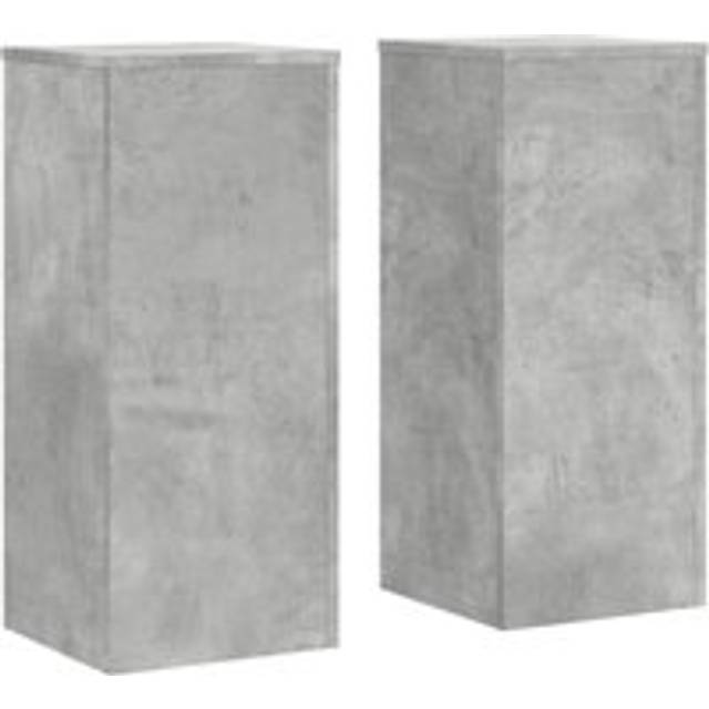 vidaXL Plant Stands 2 pcs Concrete Grey 30x30x70 cm Engineered wood