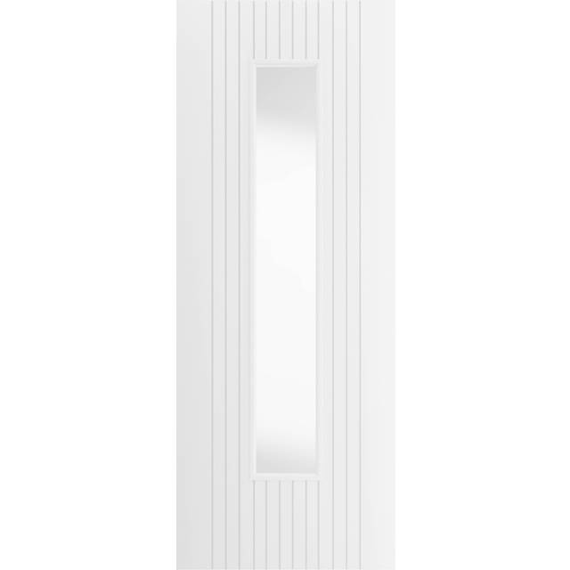 JB Kind Aria Glazed - Primed Internal Door (Size: 1981 x 838mm, Thickness: 35mm) White