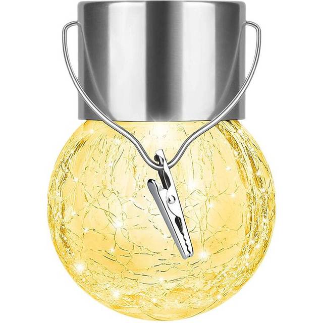 (Warm) Outdoor Hanging Solar Lights Crackle Globe Lights Garden Waterproof Tree Hanging
