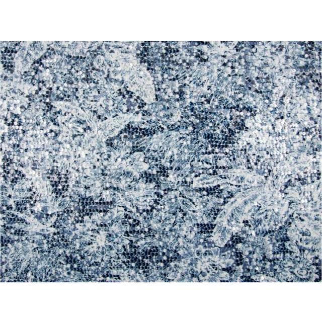 Deadstock Sequin Mesh Fabric Blue
