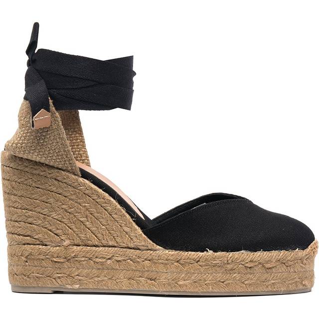 Castañer Women's Chiara 8Ed Canvas Wedged Espadrilles - UK 3 - Black