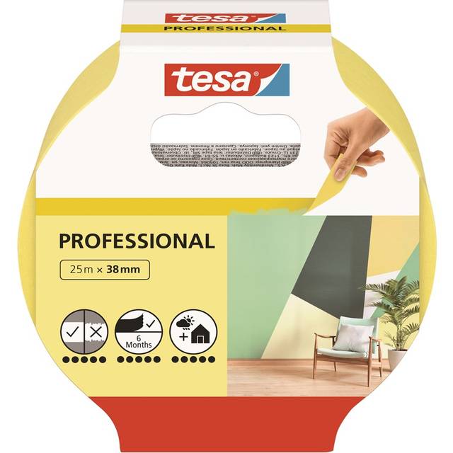 tesa PRECISION INDOOR 56271-00000-01 Crepebånd tesa® Gul (L x B) 25 m x 38 mm 1 stk